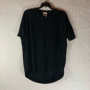 Freeloader Women Black Short Sleeve T-Shirt‎ Oversized XS 5409 NWOT